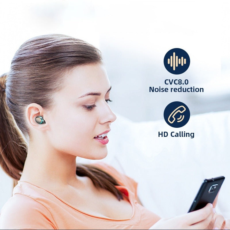9D Surround Sound Bluetooth Wireless Earbuds with Noise Reduction
