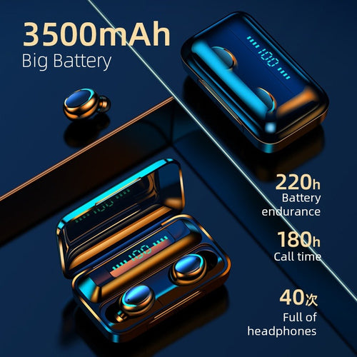 9D Surround Sound Bluetooth Wireless Earbuds with Noise Reduction
